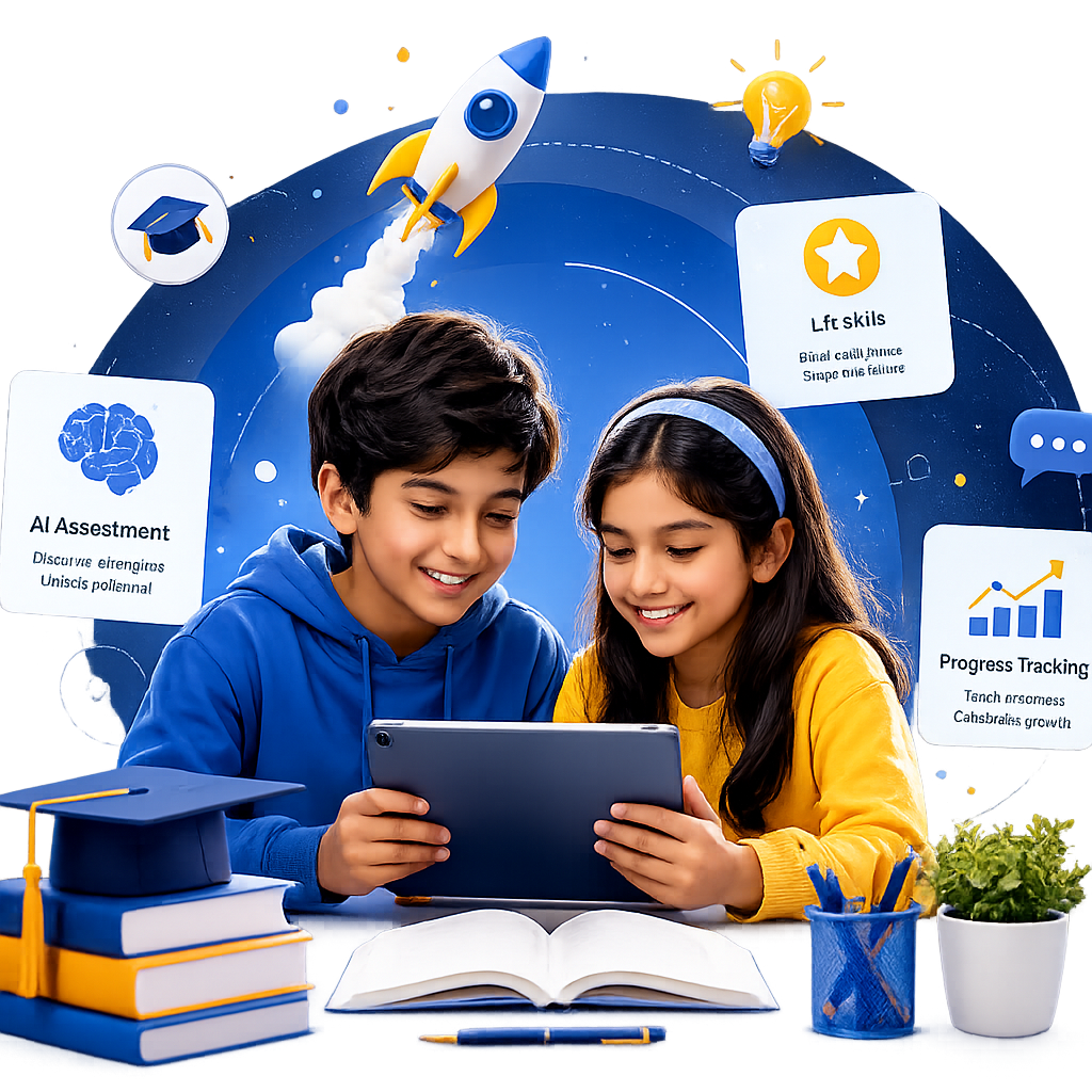 Children learning through AI-powered personalized programs at Junior Hope